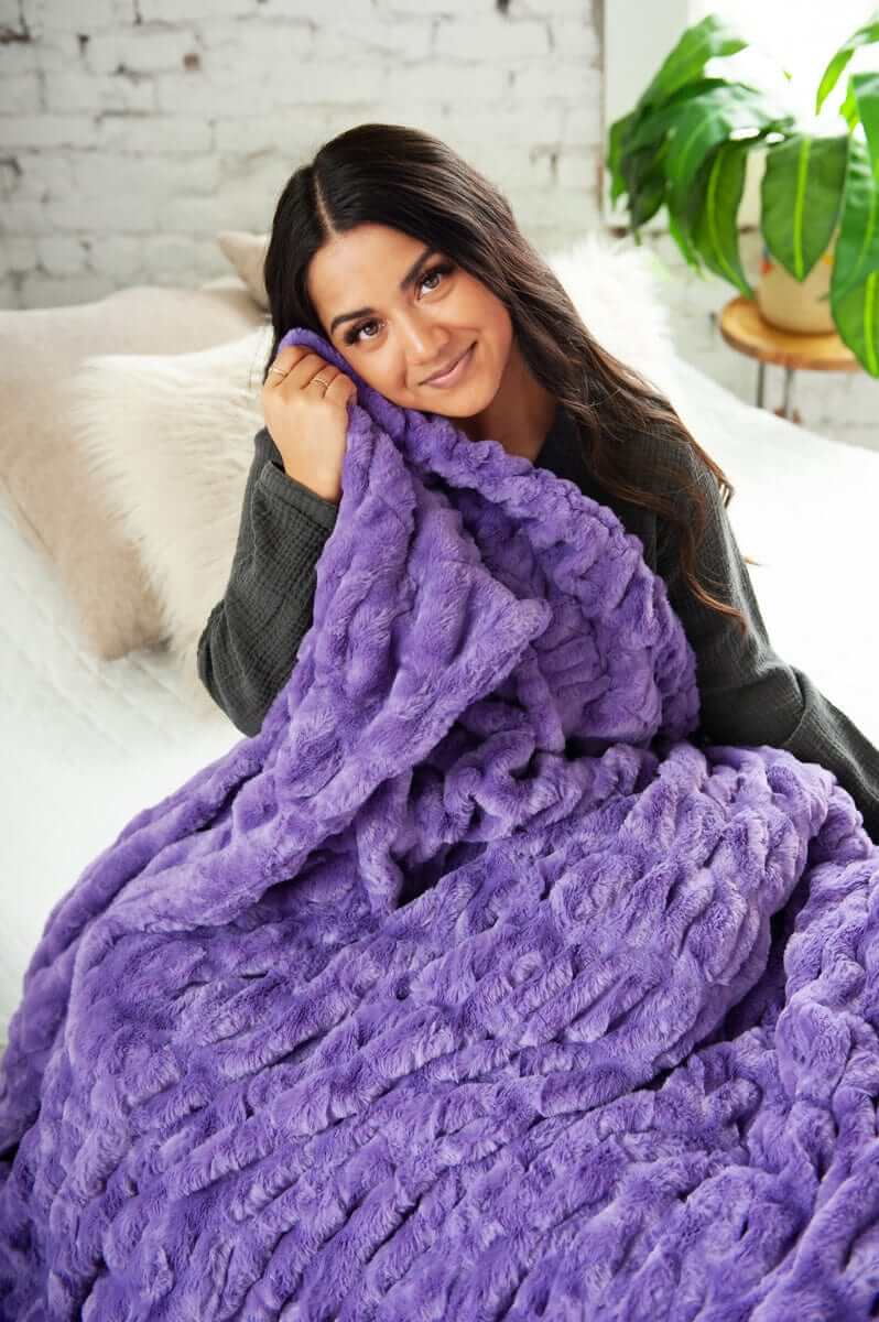 Hugs Meadow Violet Blanket - Image 4