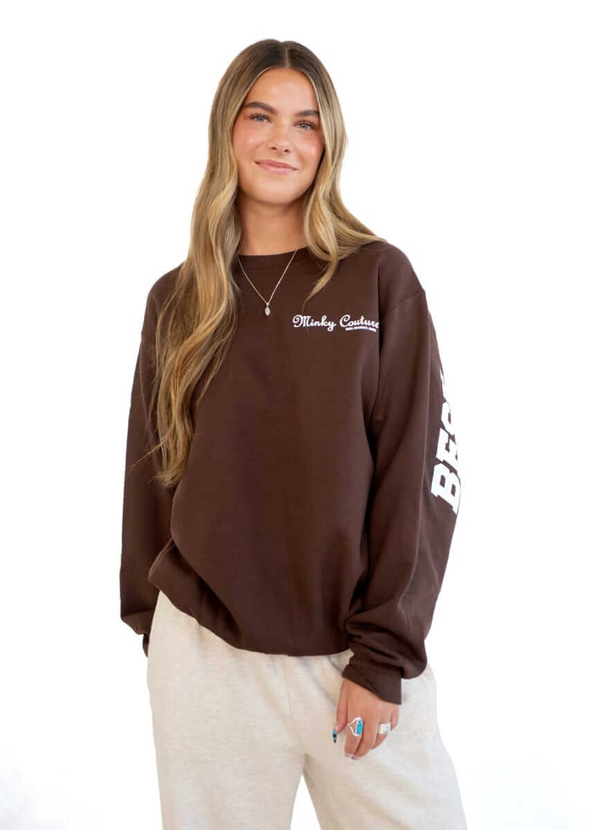 Minky Couture Sweatshirt - Hugs Chocolate - Image 2