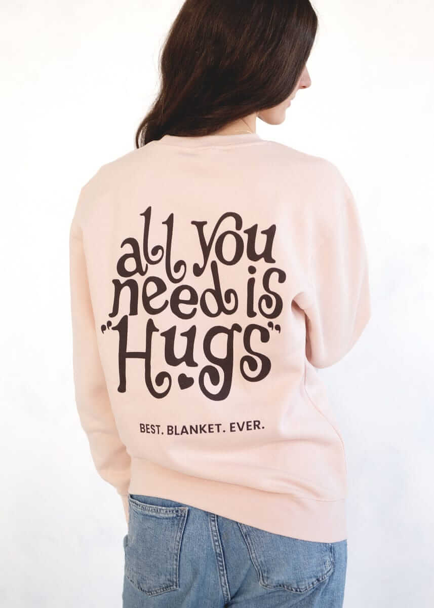 Minky Couture Sweatshirt - Hugs Light Pink