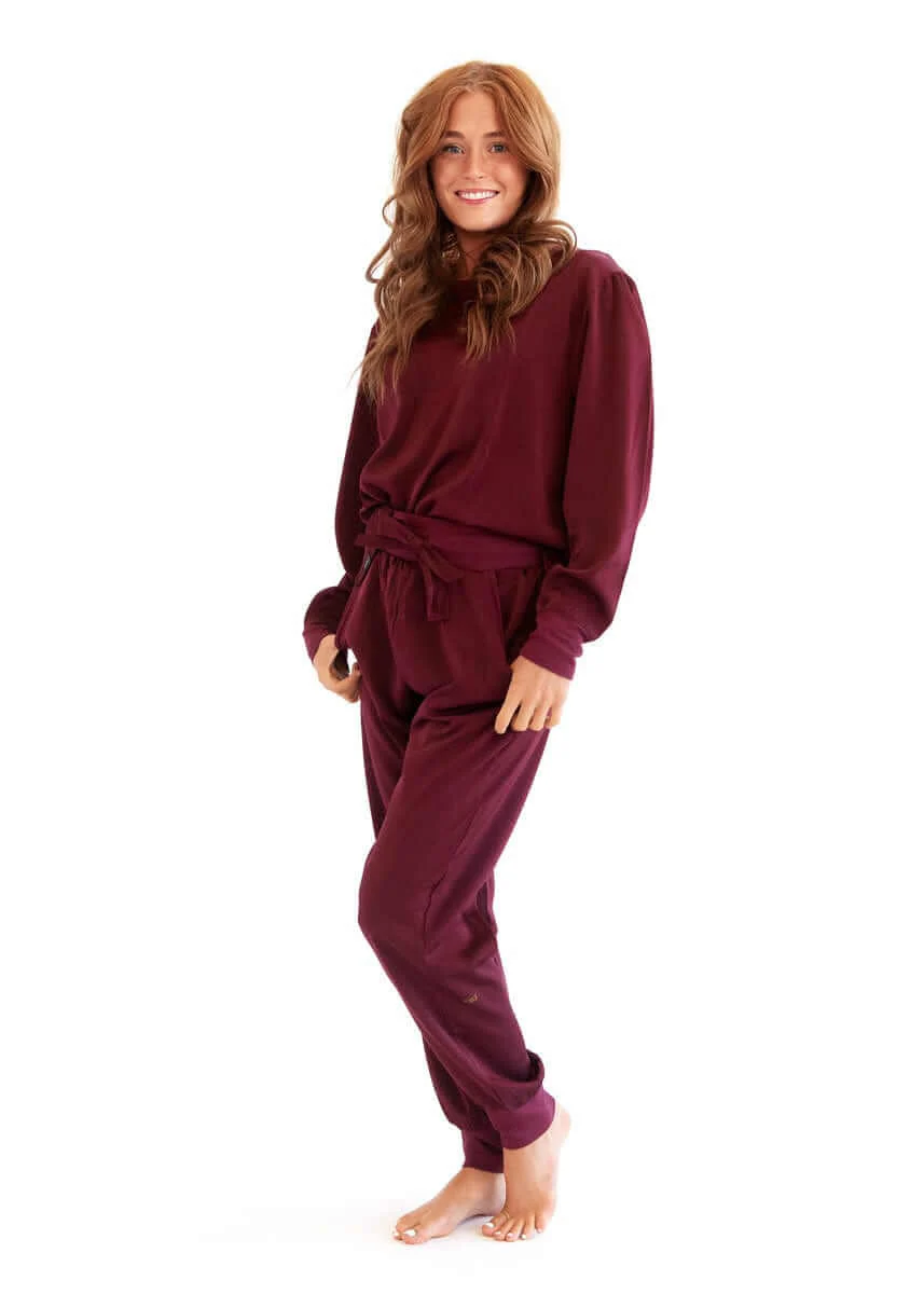 Must be Satin Pajamas - Maroon - Image 2