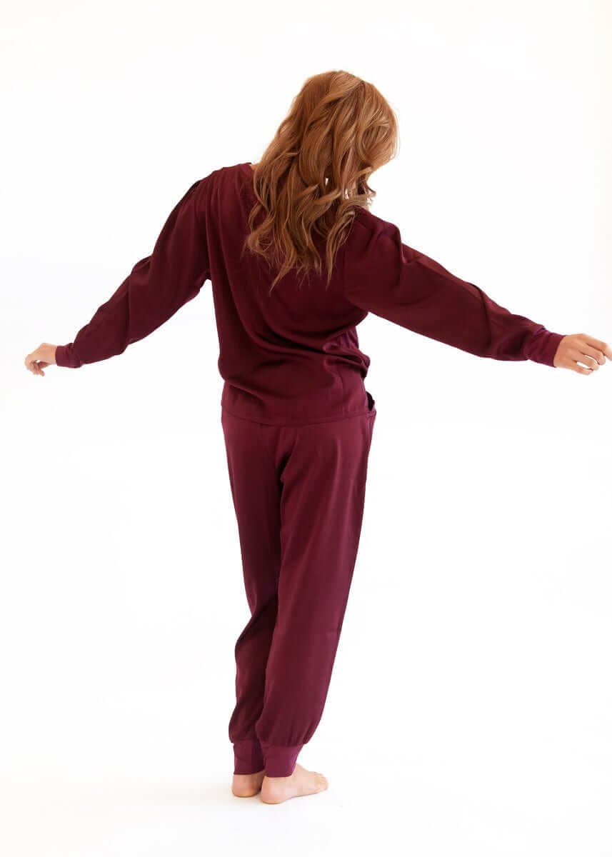 Must be Satin Pajamas - Maroon - Image 8