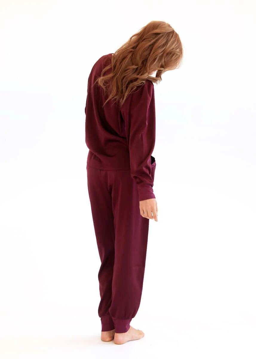 Must be Satin Pajamas - Maroon - Image 9
